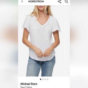 💜 NWOT Michael Stars| Tate Fabric Mix Tee | Soft Amethyst Purple S 💜